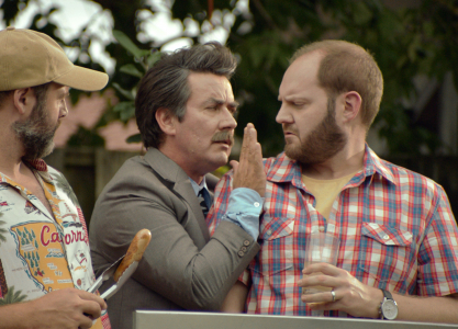 Weather man BBQ scene